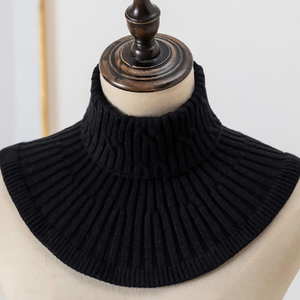2pcs Knitting Fake Collar Solid Colored Knitted F… - image 8